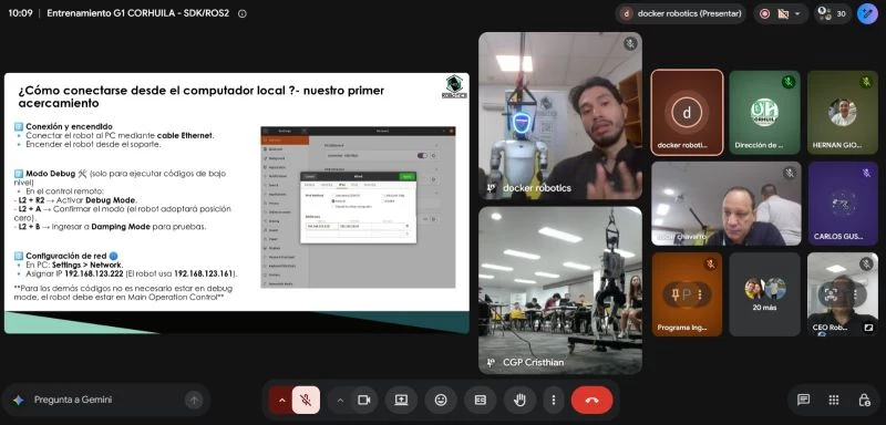 Material del entrenamiento: cómo conectarse desde el computador local al Unitree G1 EDU